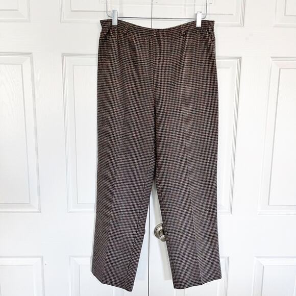 Alfred Dunner Vintage Wool Houndstooth Printed Trousers - Picture 2 of 7